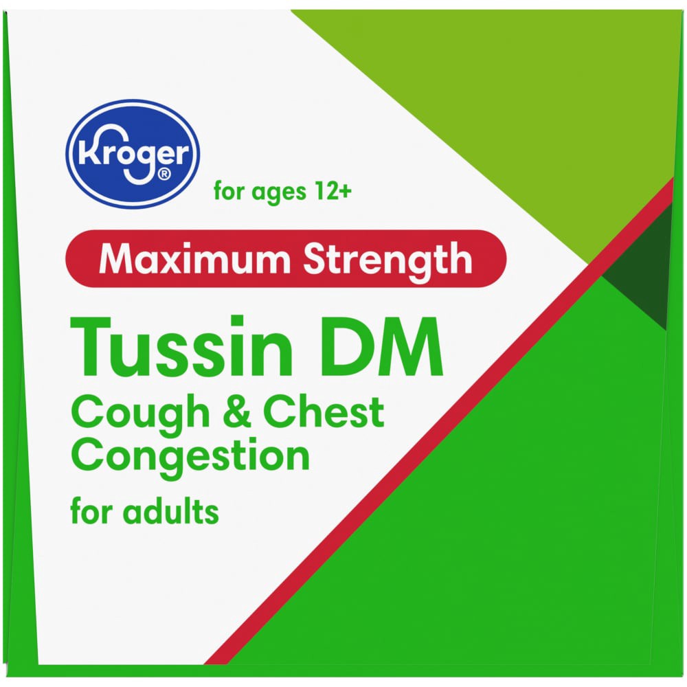 slide 3 of 4, Kroger Tussin Dm Raspberry & Menthol Flavor Liquid Cough Suppressant & Expectorant, 4 fl oz