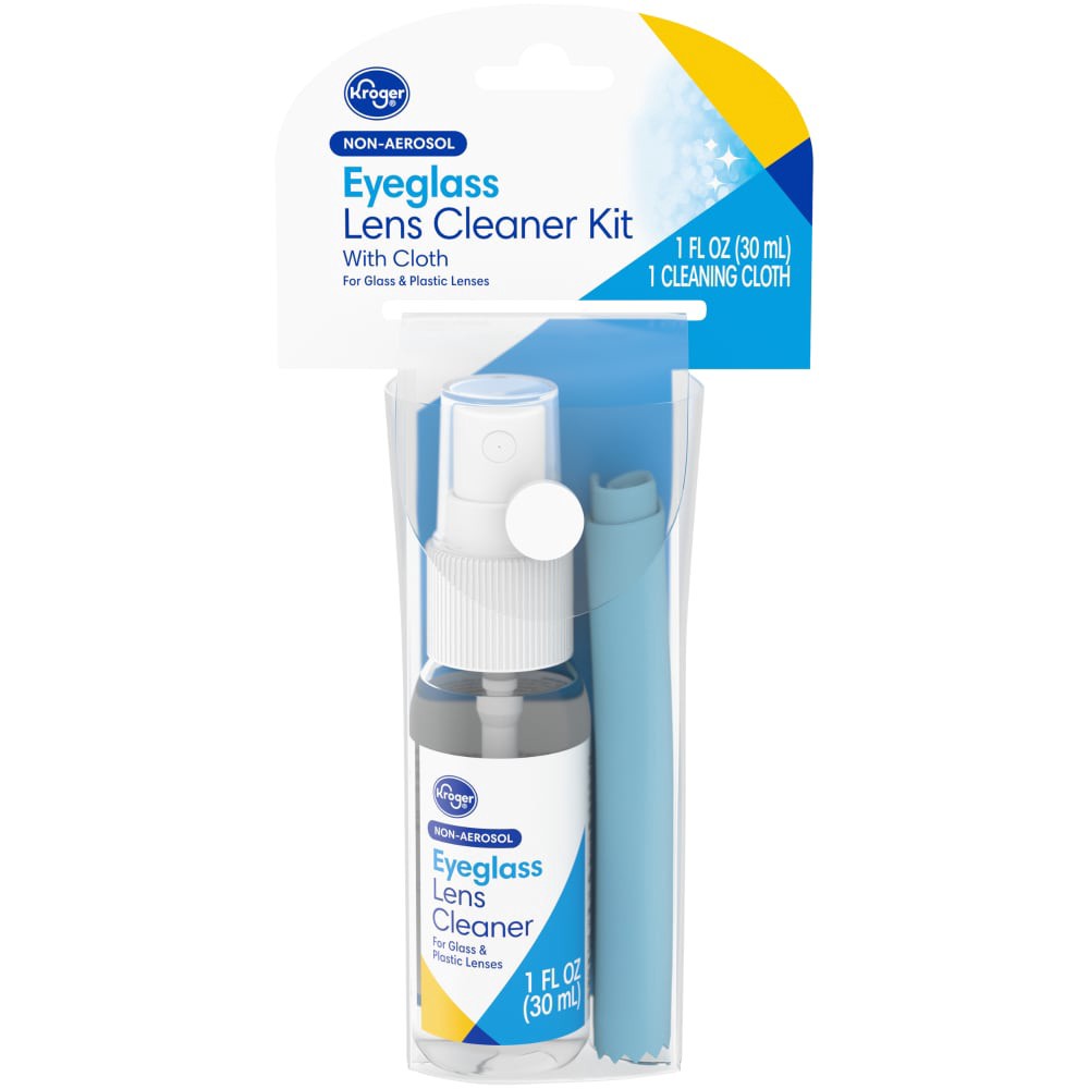 slide 2 of 3, Kroger Eyeglass Lens Cleaner With Cloth Kit, 1 ct