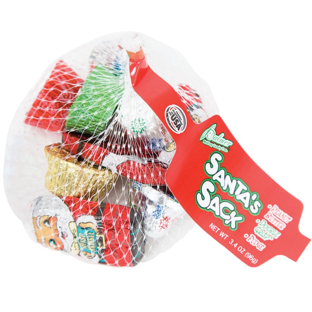 slide 2 of 2, Palmer Double Crisp Fudge Peanut Butter Santa's Sack 3.4 oz, 1 ct