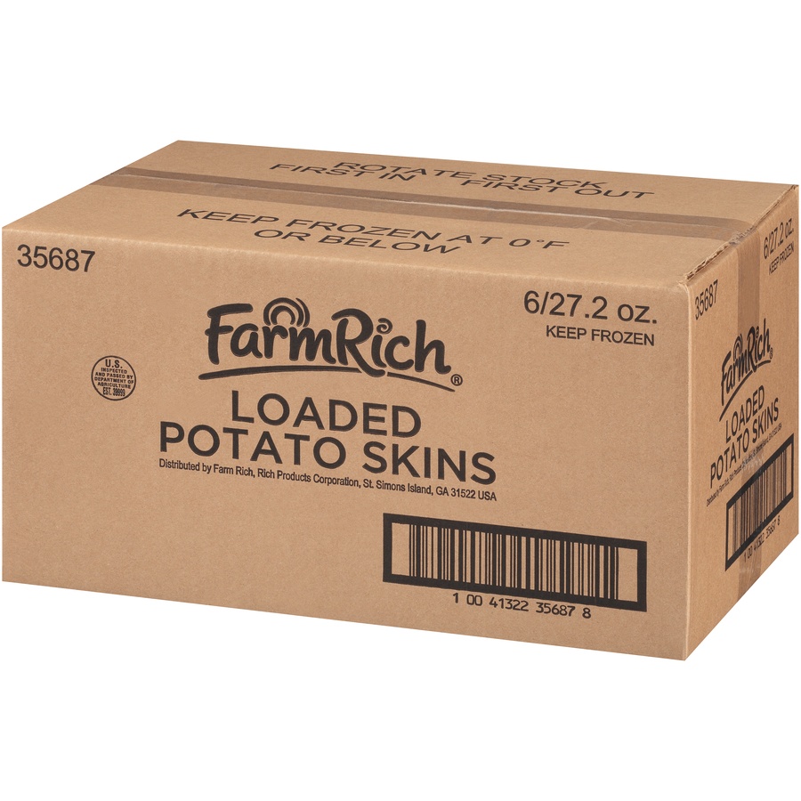 slide 3 of 8, Farm Rich Loaded Potato Skins 27.2 oz. Box, 27.2 oz