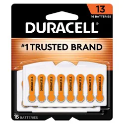 Duracell Size 13 Hearing Aid Batteries, 16/Pack