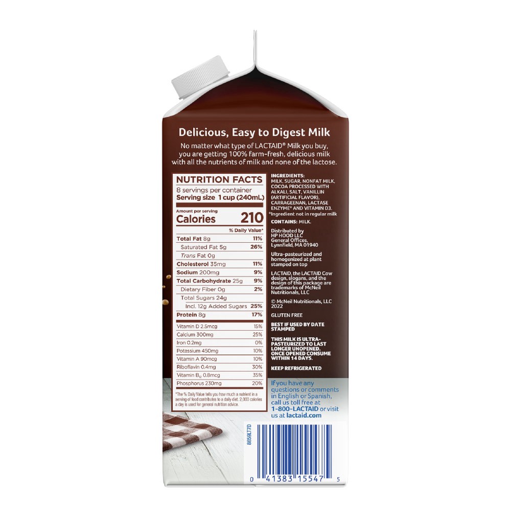 slide 3 of 4, Lactaid Chocolate Whole Milk, 64 oz, 1/2 gal