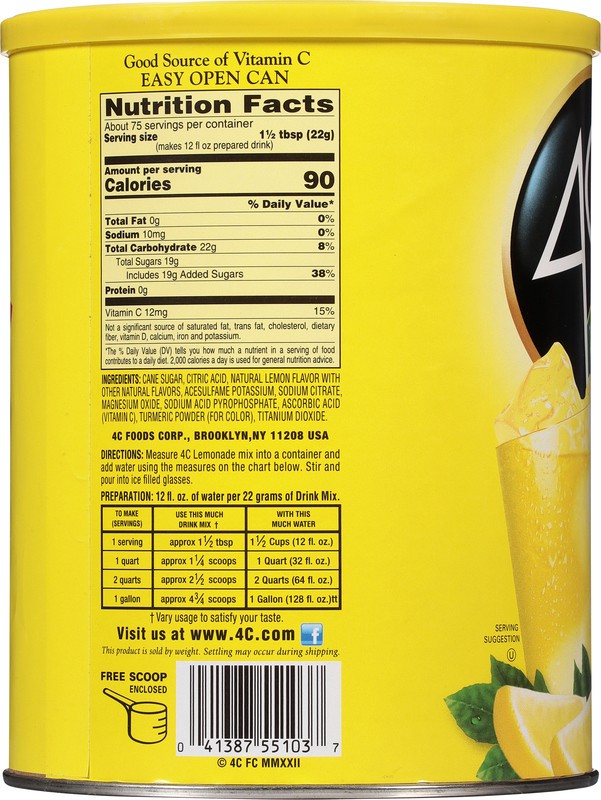 slide 3 of 5, 4C Lemonade Drink Mix 58 oz, 58 oz