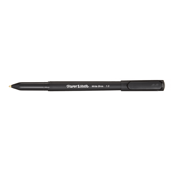 slide 6 of 6, Paper Mate Write Bros. Ballpoint Stick Pens, Medium Point, 1.0Mm, Black Barrel, Black Ink, Pack Of 60, 60 ct