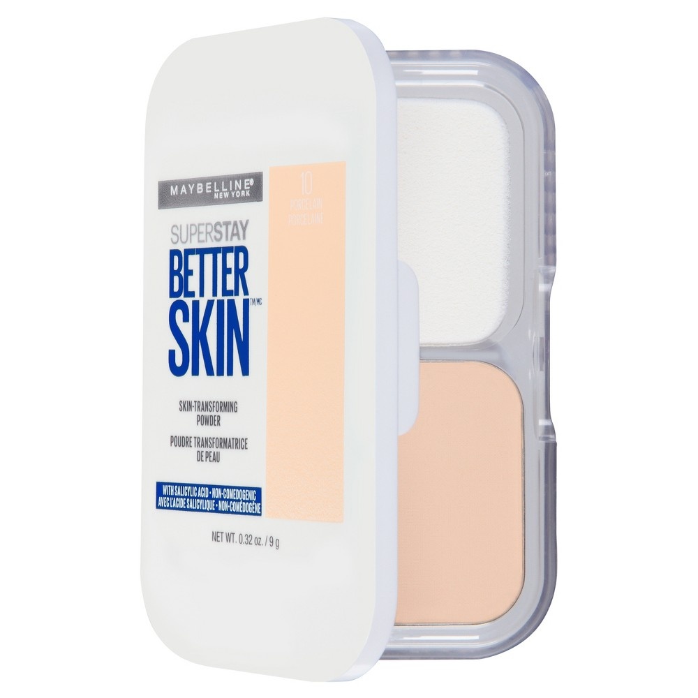 slide 5 of 6, Maybelline Superstay Better Skin Powder Foundation 010 Porcelain, 0.3 oz