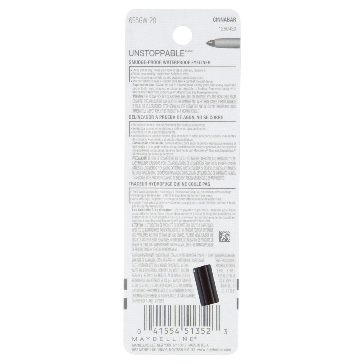 slide 4 of 4, Maybelline Unstoppable Waterproof Eyeliner - 704 Cinnabar - 0.01oz, 0.01 oz