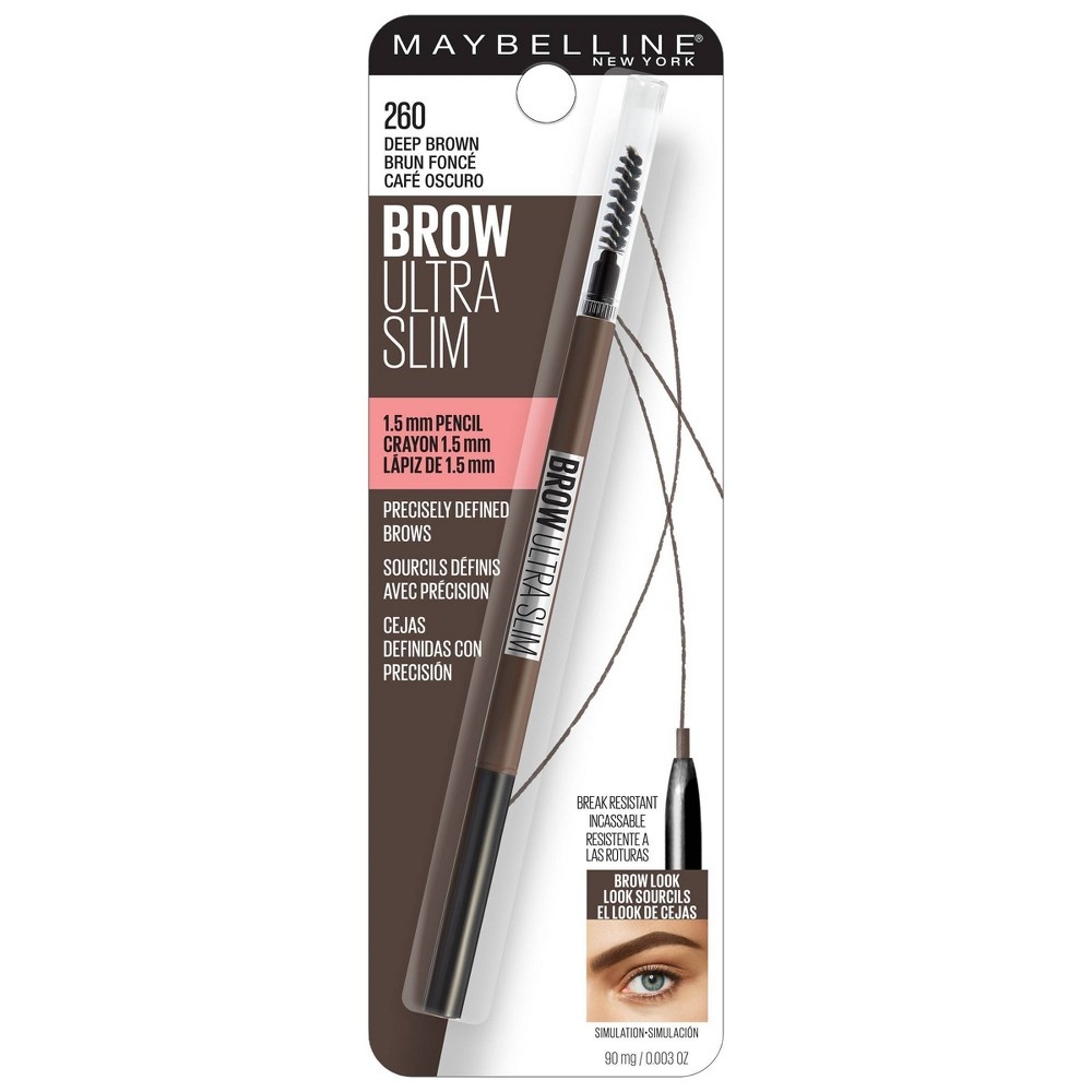 slide 4 of 9, Maybelline Express Brow Ultra Slim Eyebrow Pencil - Deep Brown - 0.003oz, 0.003 oz