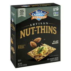 Blue Diamond Nut-Thins Artisan Flax Seeds Rice Cracker Snacks 4.25 oz