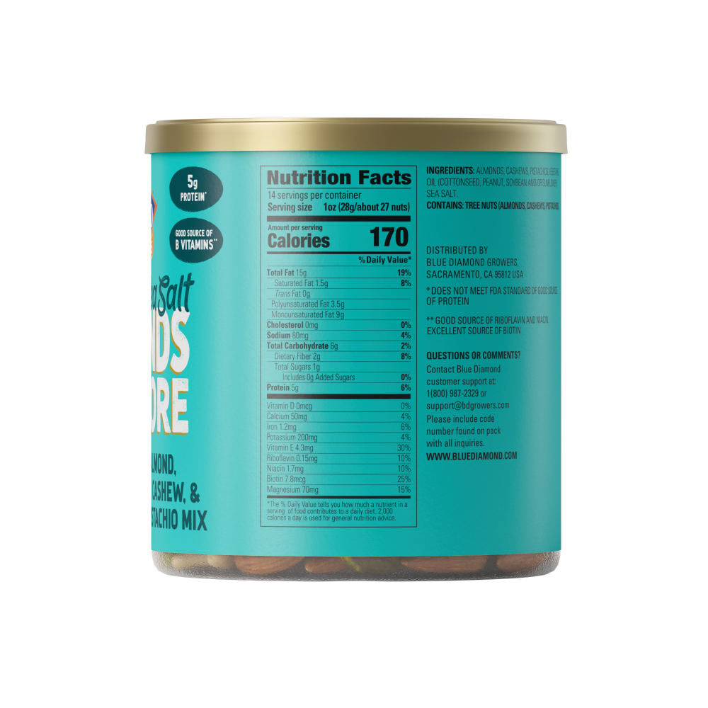 slide 5 of 6, Blue Diamond® Roasted Sea Salt Almonds And More Mixed Nuts, 14 oz