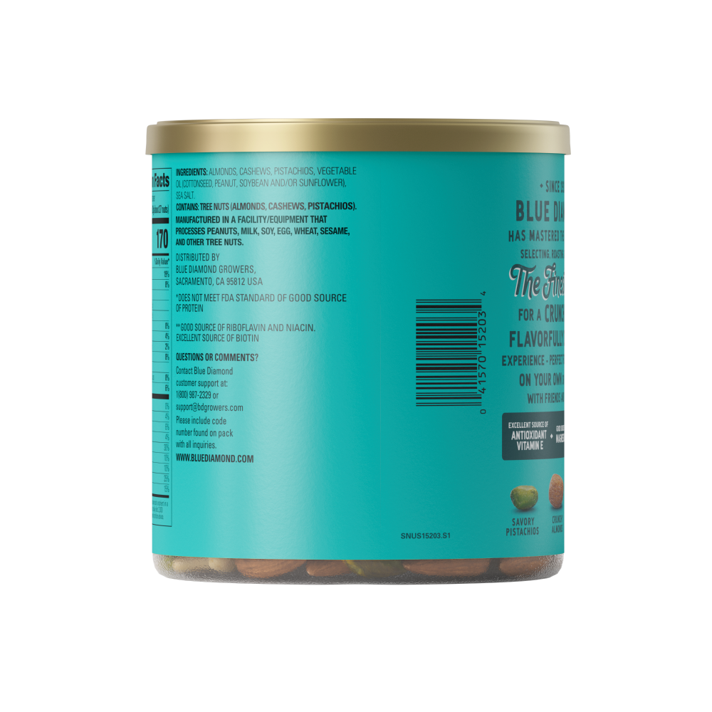 slide 2 of 6, Blue Diamond® Roasted Sea Salt Almonds And More Mixed Nuts, 14 oz