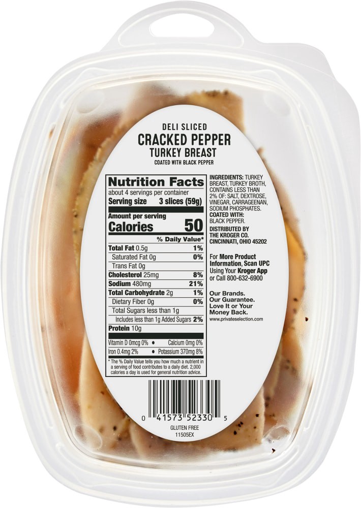 slide 2 of 2, Private Selection Deli Sliced Cracked Pepper Turkey Breast, 8 oz