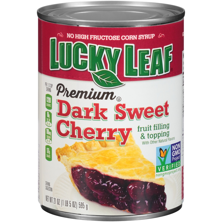 slide 1 of 6, Lucky Leaf Dark Sweet Cherry Pie Filling Or Topping, 21 oz