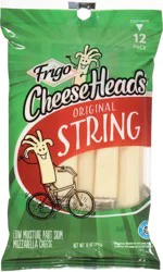 Frigo Cheese Heads Original Mozzarella String Cheese Snacks, 12 oz, 12 Count