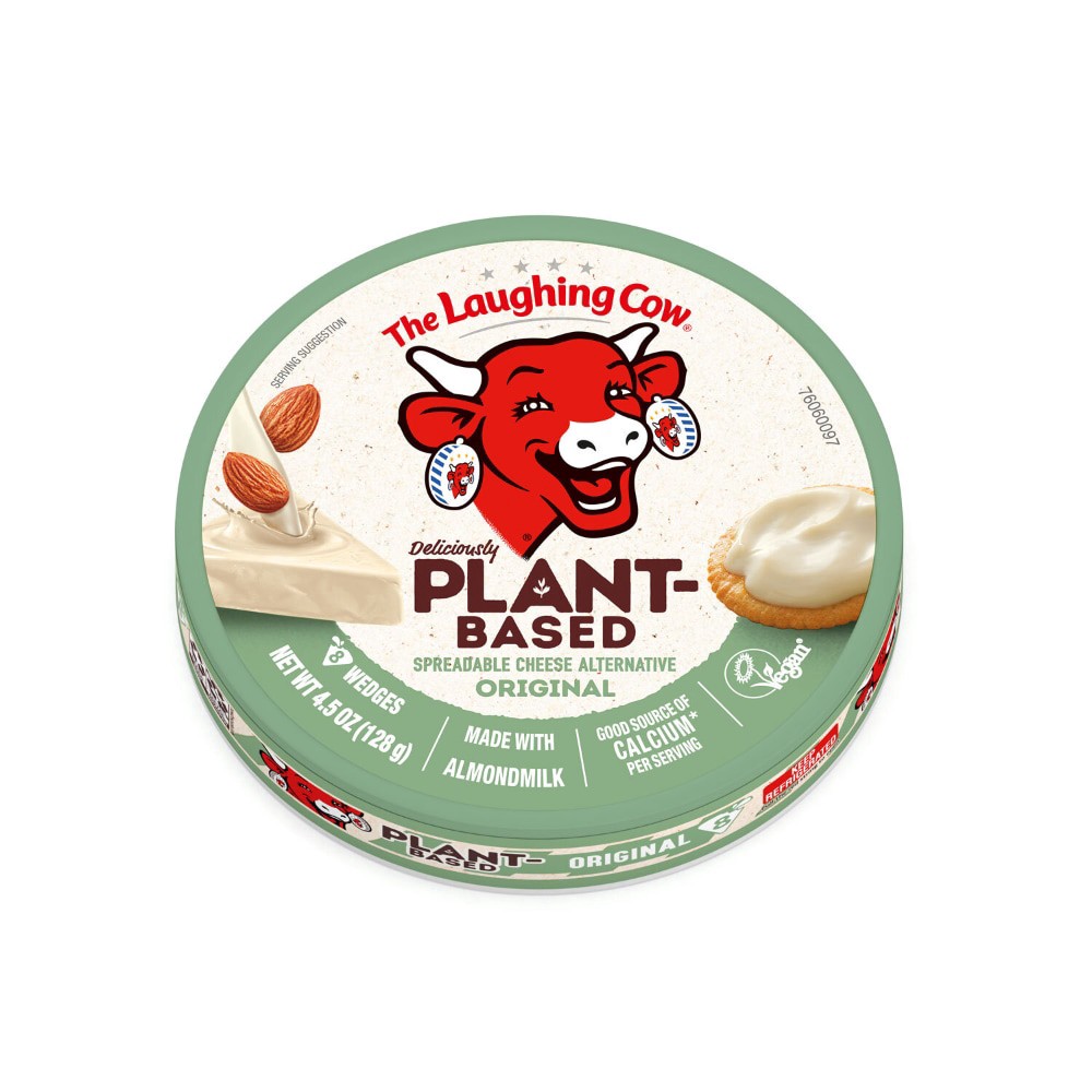 slide 4 of 6, The Laughing Cow Plant-Based Original Spreadable Cheese Wedges, 8 pack (4.5 oz), 8 ct