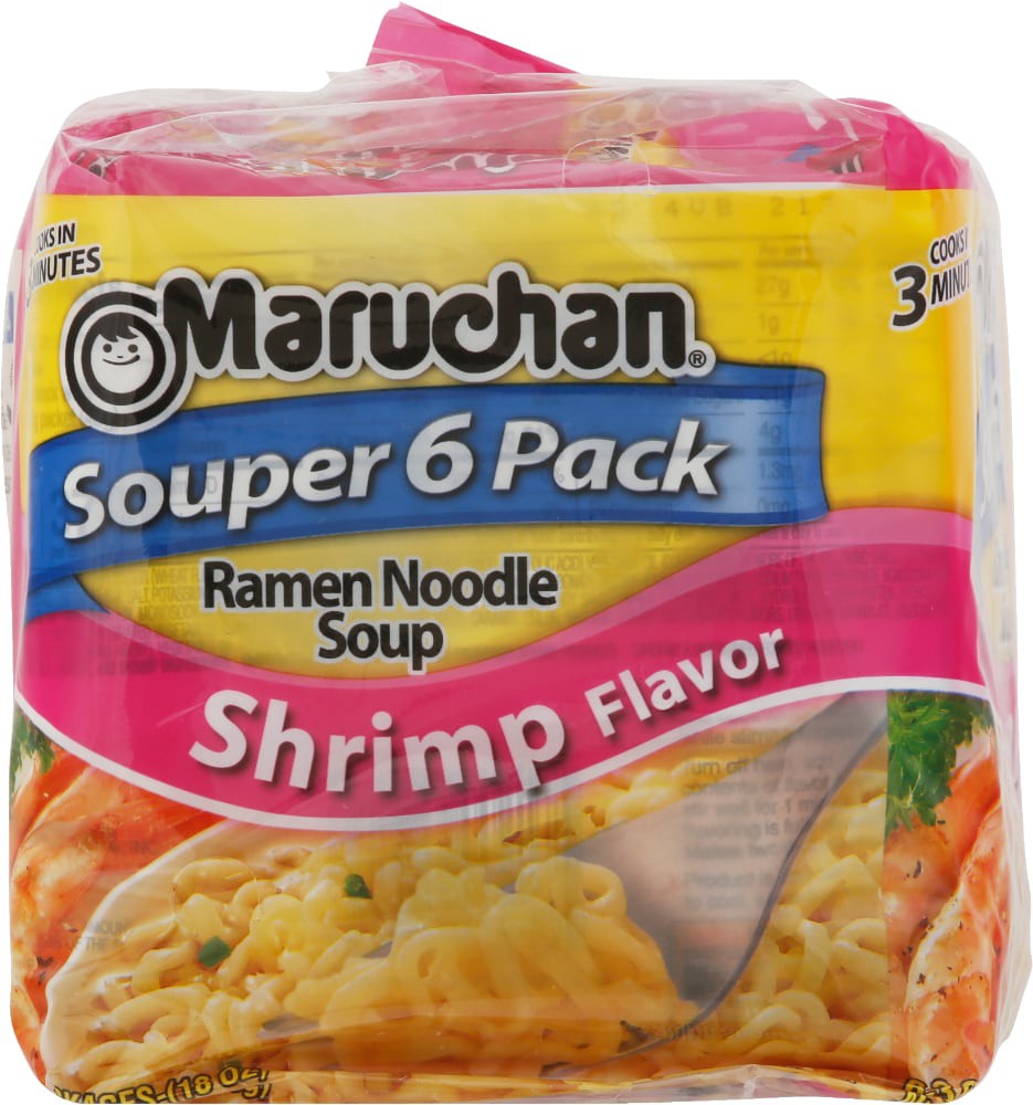 slide 3 of 4, Maruchan Souper 6 Pack Shrimp Flavor Ramen Noodle Soup 6 - 3 oz Packs, 6 ct; 3 oz
