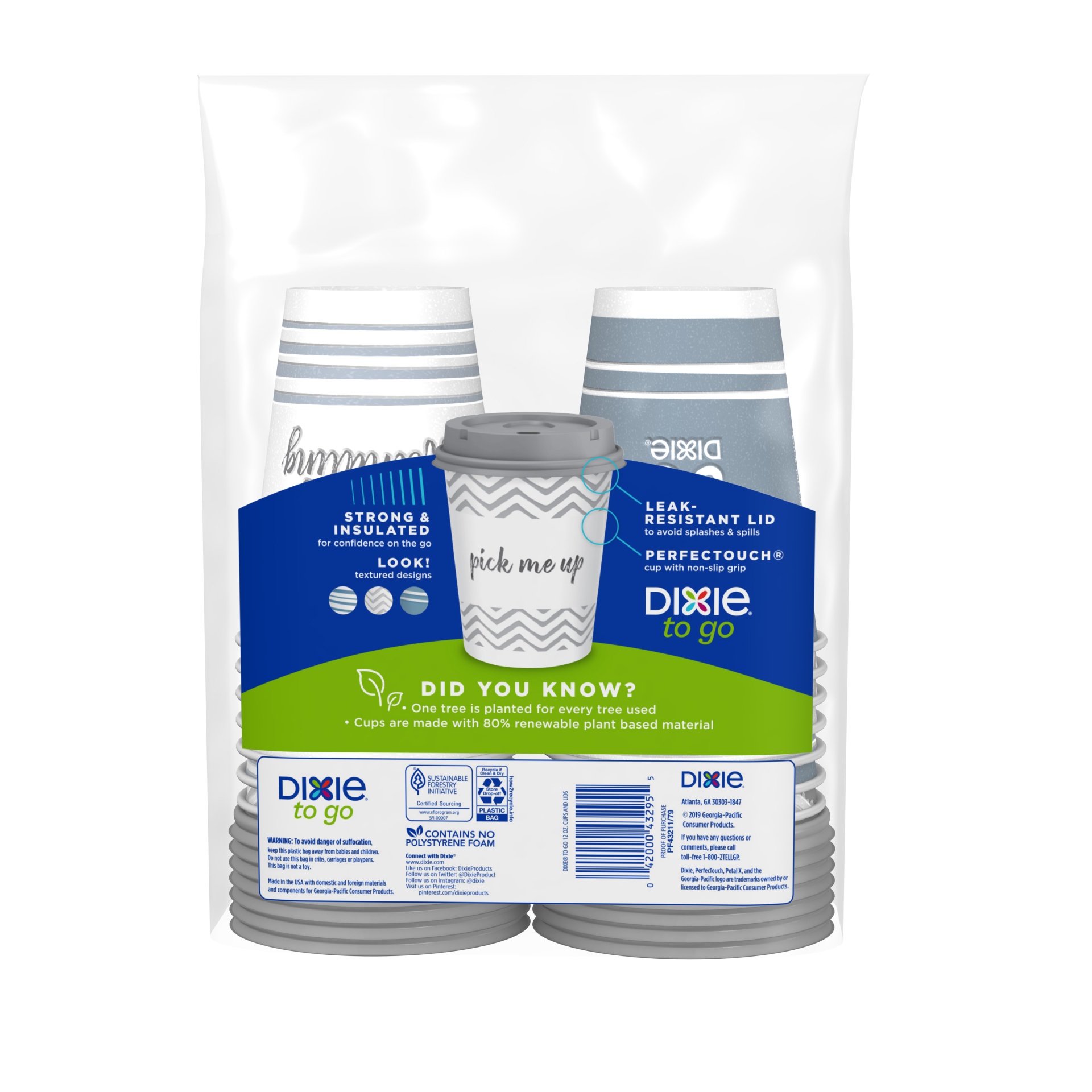 slide 7 of 7, Dixie To Go 12 Oz Paper Cups And Lids, 14 Count, 14 ct