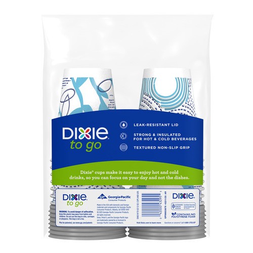 slide 3 of 4, Dixie To Go 12 Oz Paper Cups And Lids, 14 Count, 14 ct