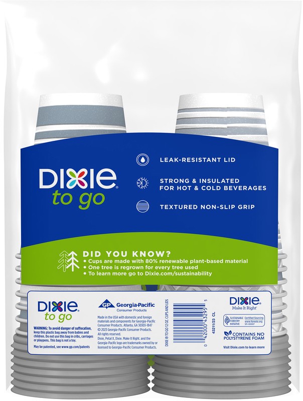 slide 4 of 4, Dixie To Go 12 Oz Paper Cups And Lids, 14 Count, 14 ct