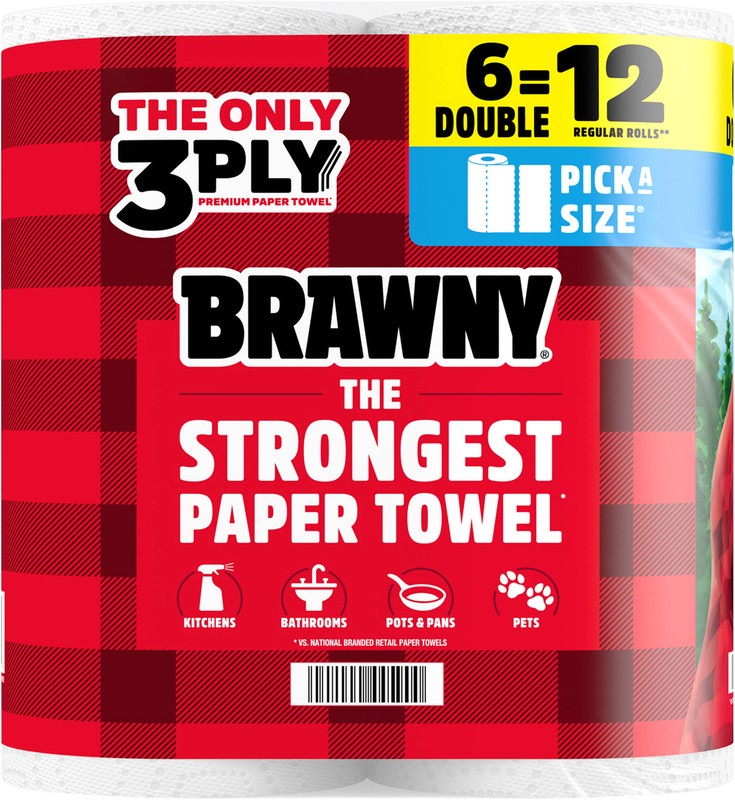 slide 3 of 5, Brawny Pick-a-size Paper Towels, 6 Double Rolls - 6 RL, 6 ct