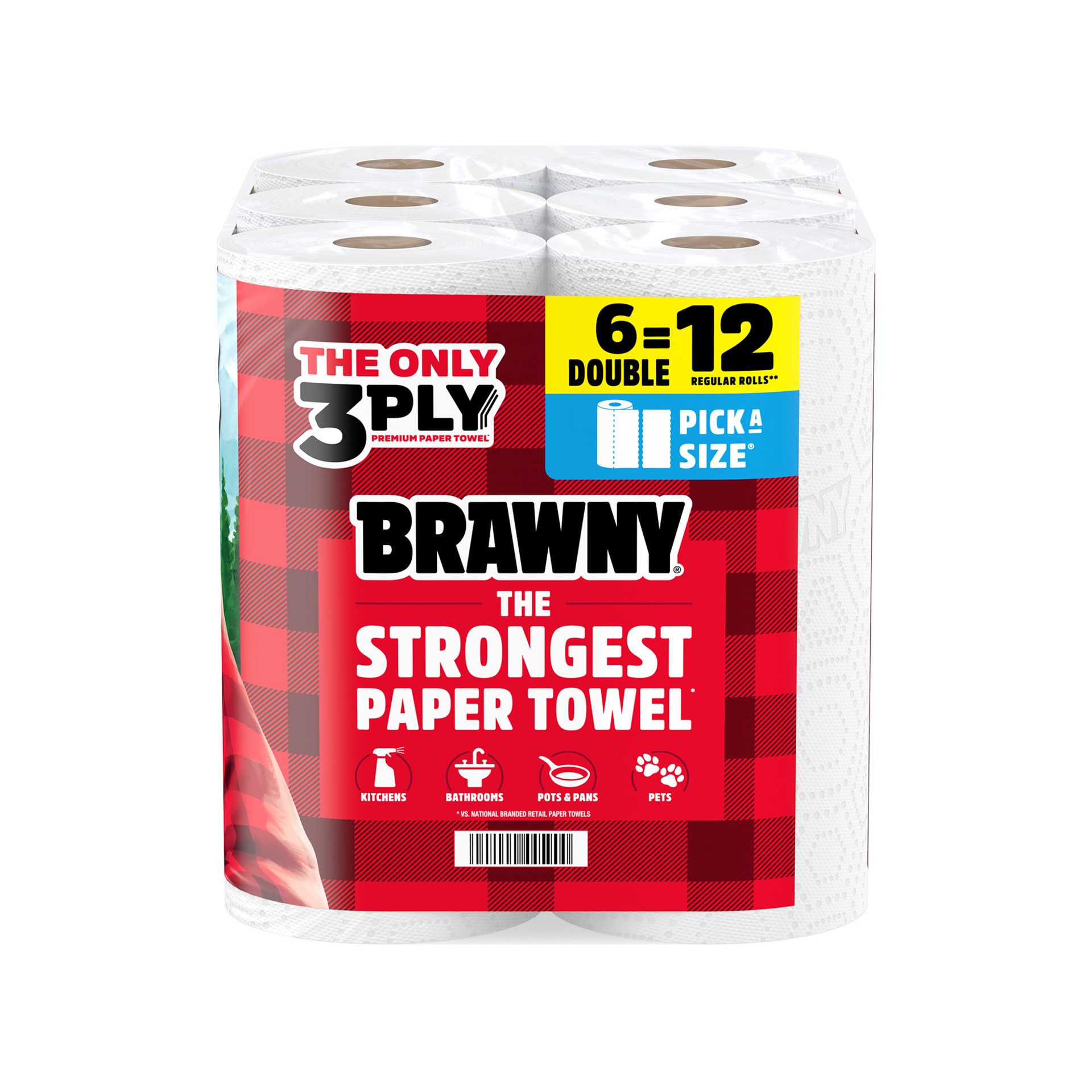 slide 2 of 5, Brawny Pick-a-size Paper Towels, 6 Double Rolls - 6 RL, 6 ct