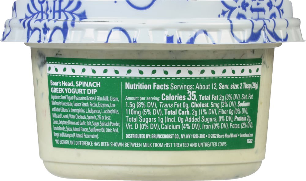 slide 4 of 6, Boar's Head Spinach Greek Yogurt Dip, 12 oz