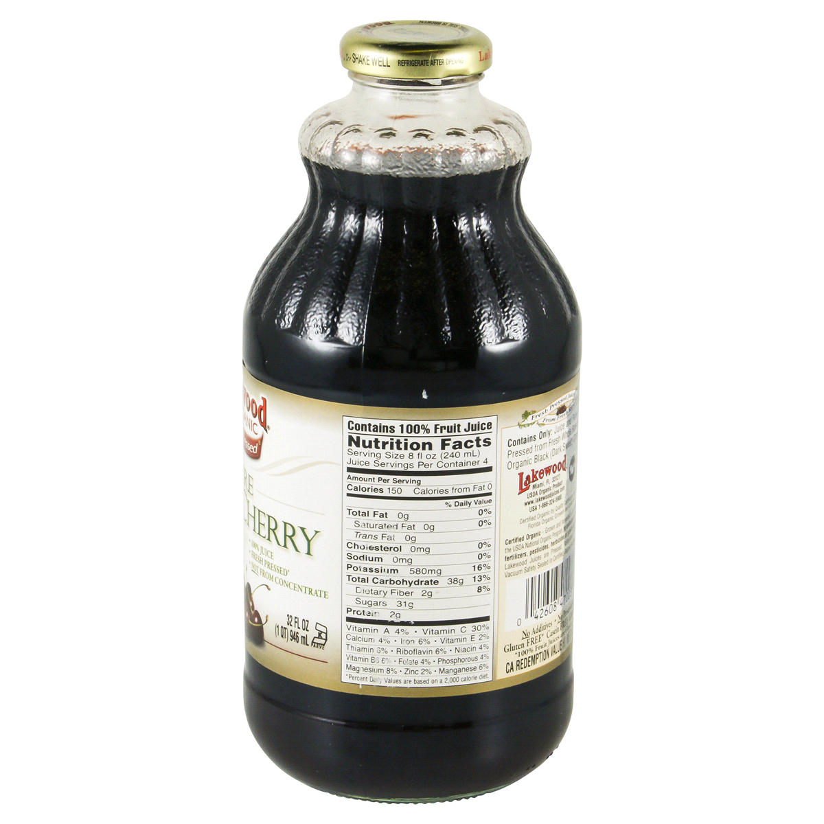 slide 4 of 4, Lakewood Organic Pure Black Cherry Juice, 32 fl oz