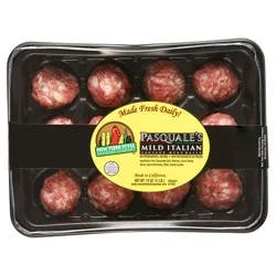 New York Style Pasquale's Mild Italian Sausage Meatballs 12 Oz