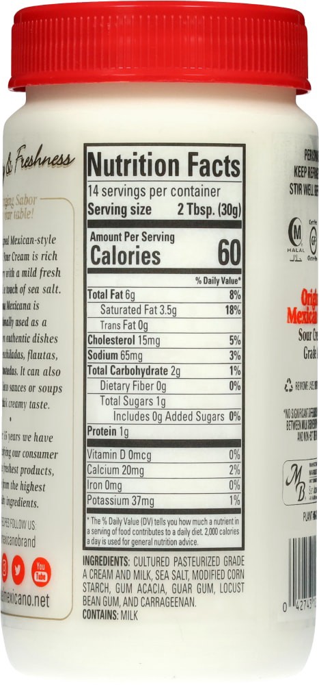slide 2 of 4, El Mexicano Mexican Style Original Sour Cream 15 oz, 15 oz