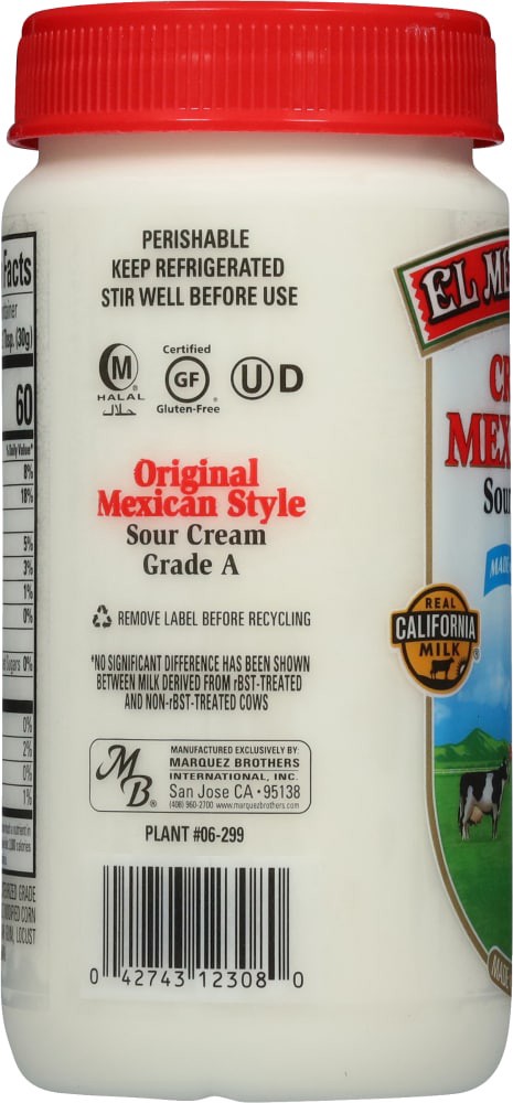 slide 4 of 4, El Mexicano Mexican Style Original Sour Cream 15 oz, 15 oz