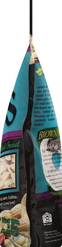 slide 2 of 4, Brown's Shelled Peanuts, 3 lb