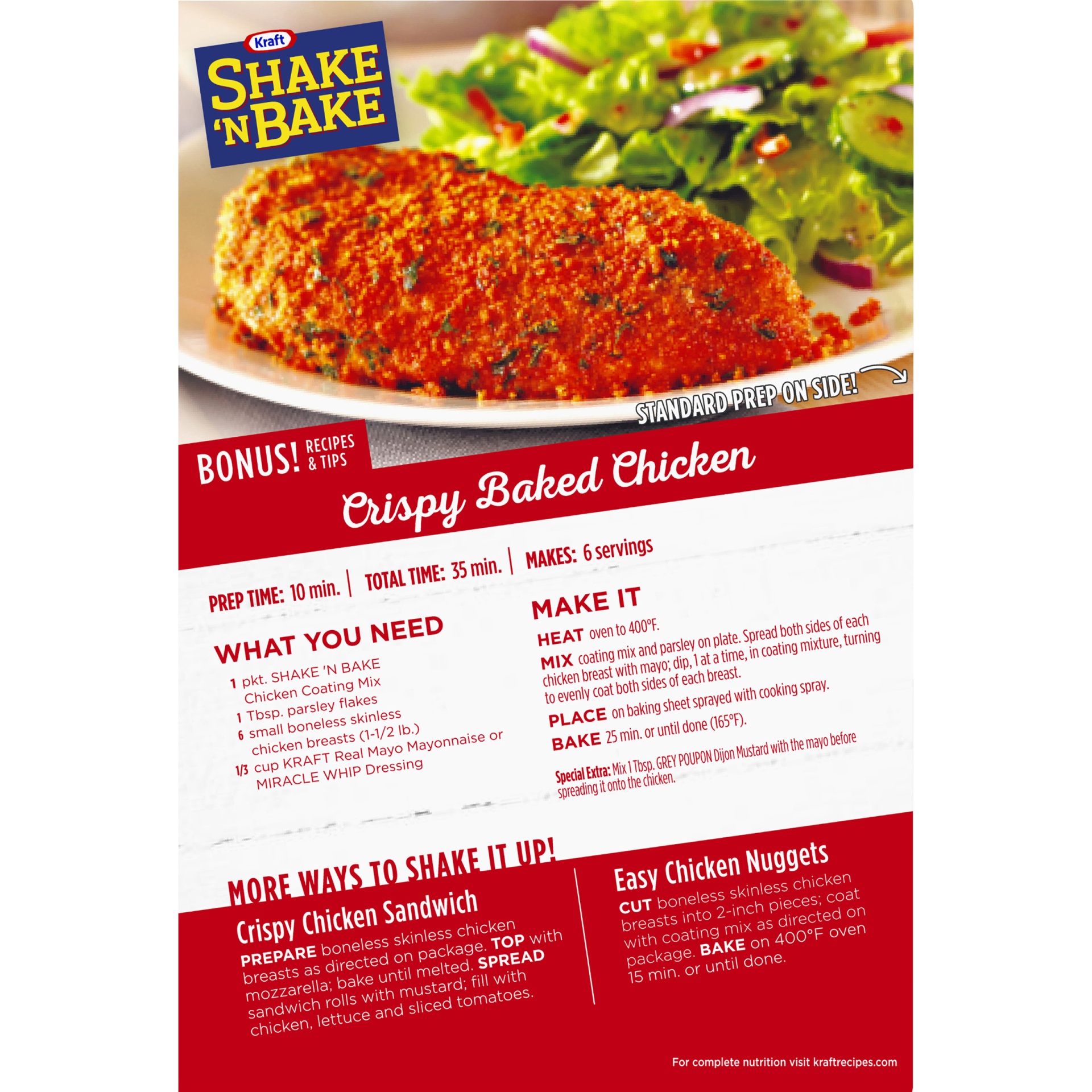 slide 5 of 7, Shake 'n Bake Coating Mix, Seasoned, for Chicken, Original Chicken, 5.5 oz