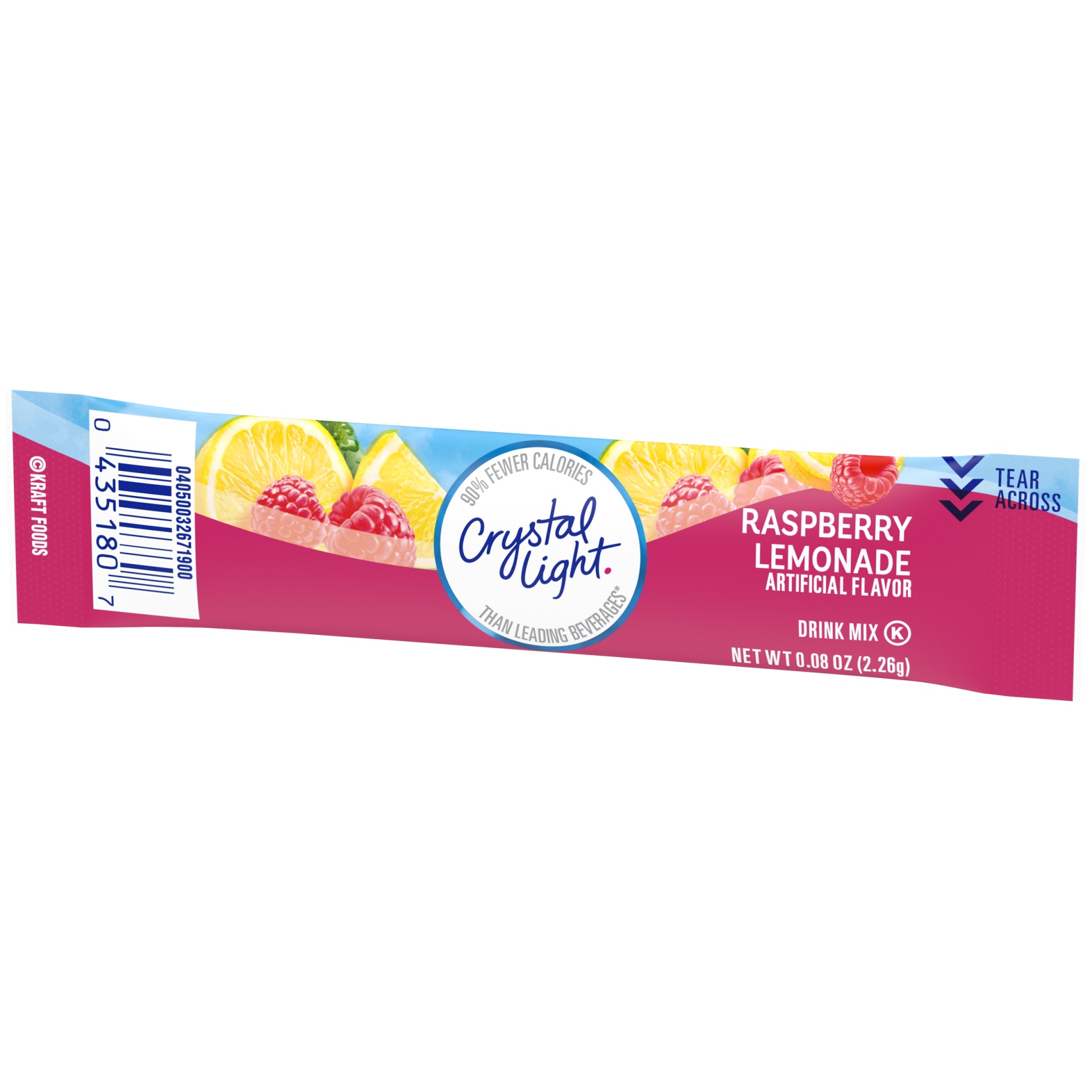 slide 3 of 6, Crystal Light Sugar Free Raspberry Lemonade Powdered Drink Mix, Caffeine Free Packet, 10 ct; 0.08 oz