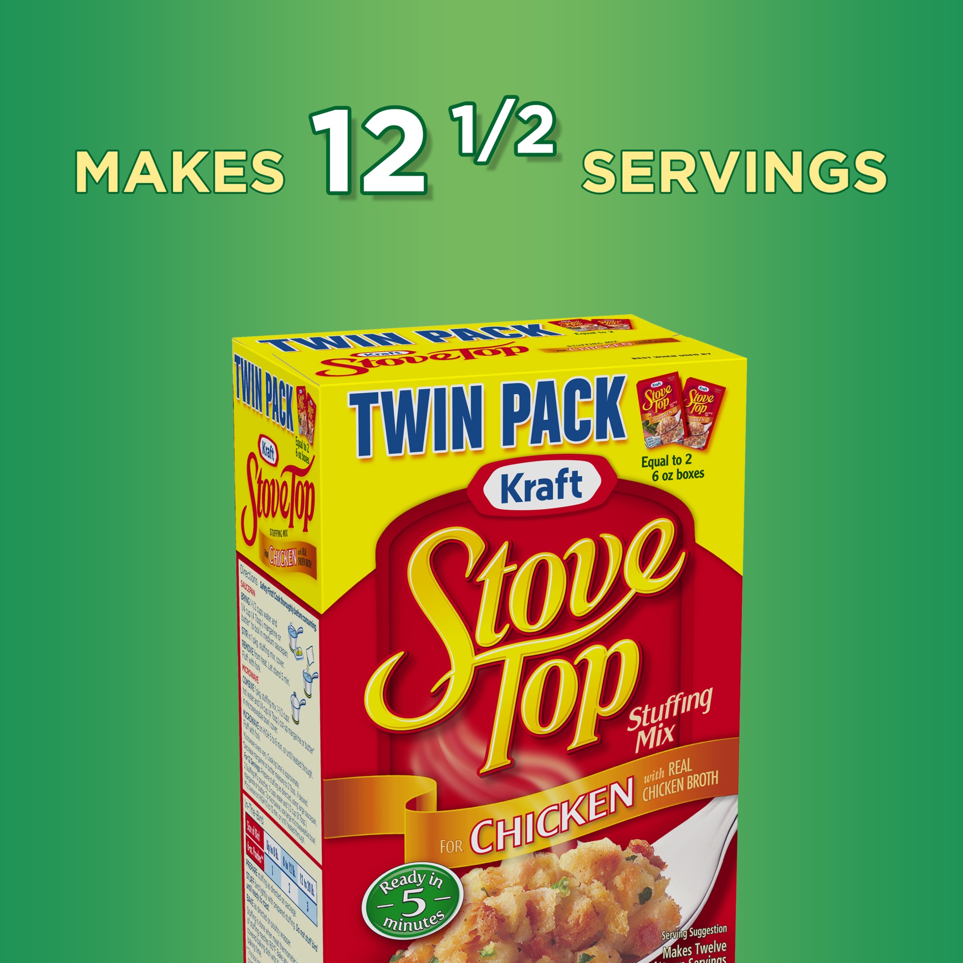slide 7 of 11, Kraft Stove Top Stuffing Mix Chicken Twin Pack, 12 oz