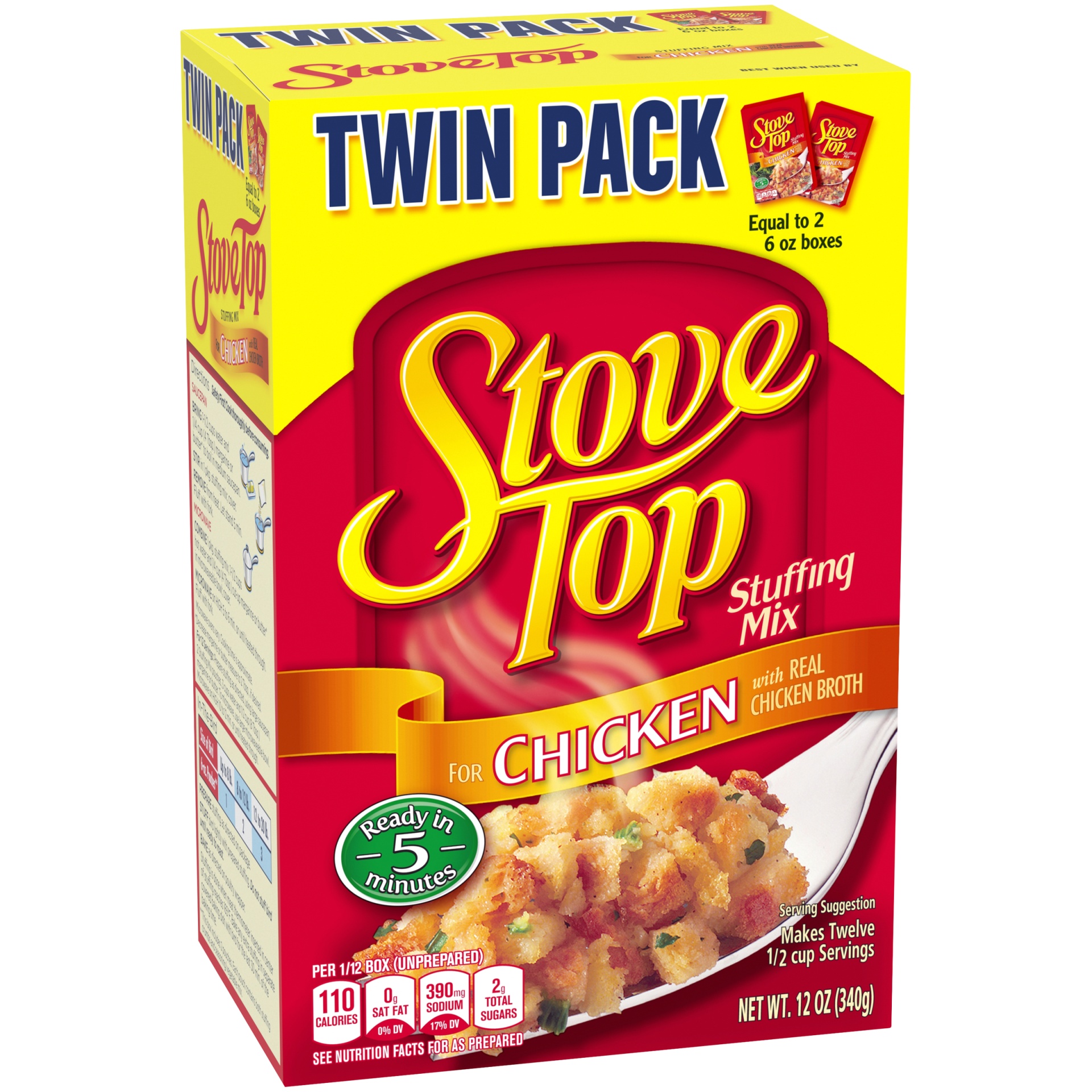 slide 9 of 11, Kraft Stove Top Stuffing Mix Chicken Twin Pack, 12 oz