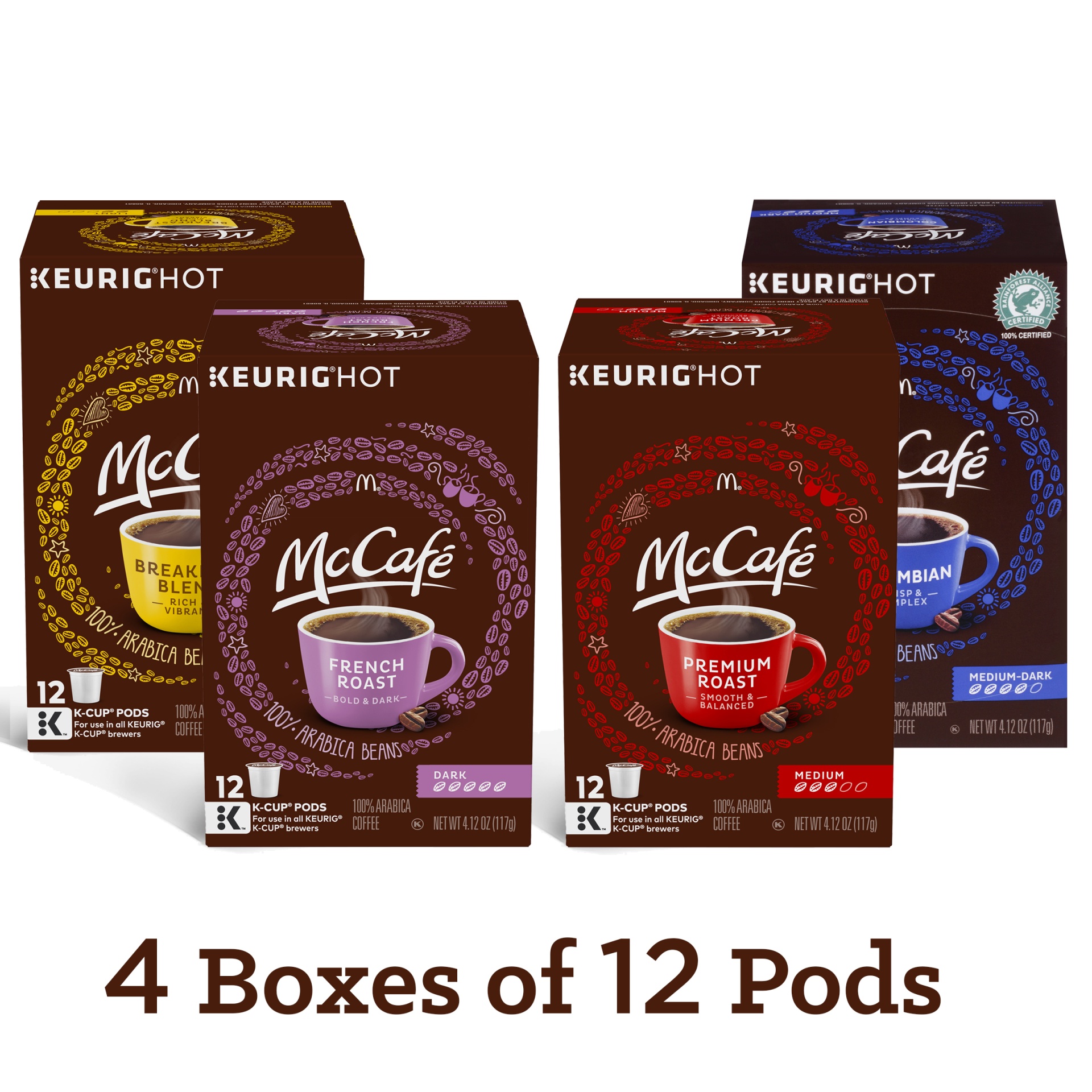 slide 2 of 8, McCafé French Roast, Single Serve Coffee Keurig K-Cup Pods, Dark Roast, 12 Count, 12 ct