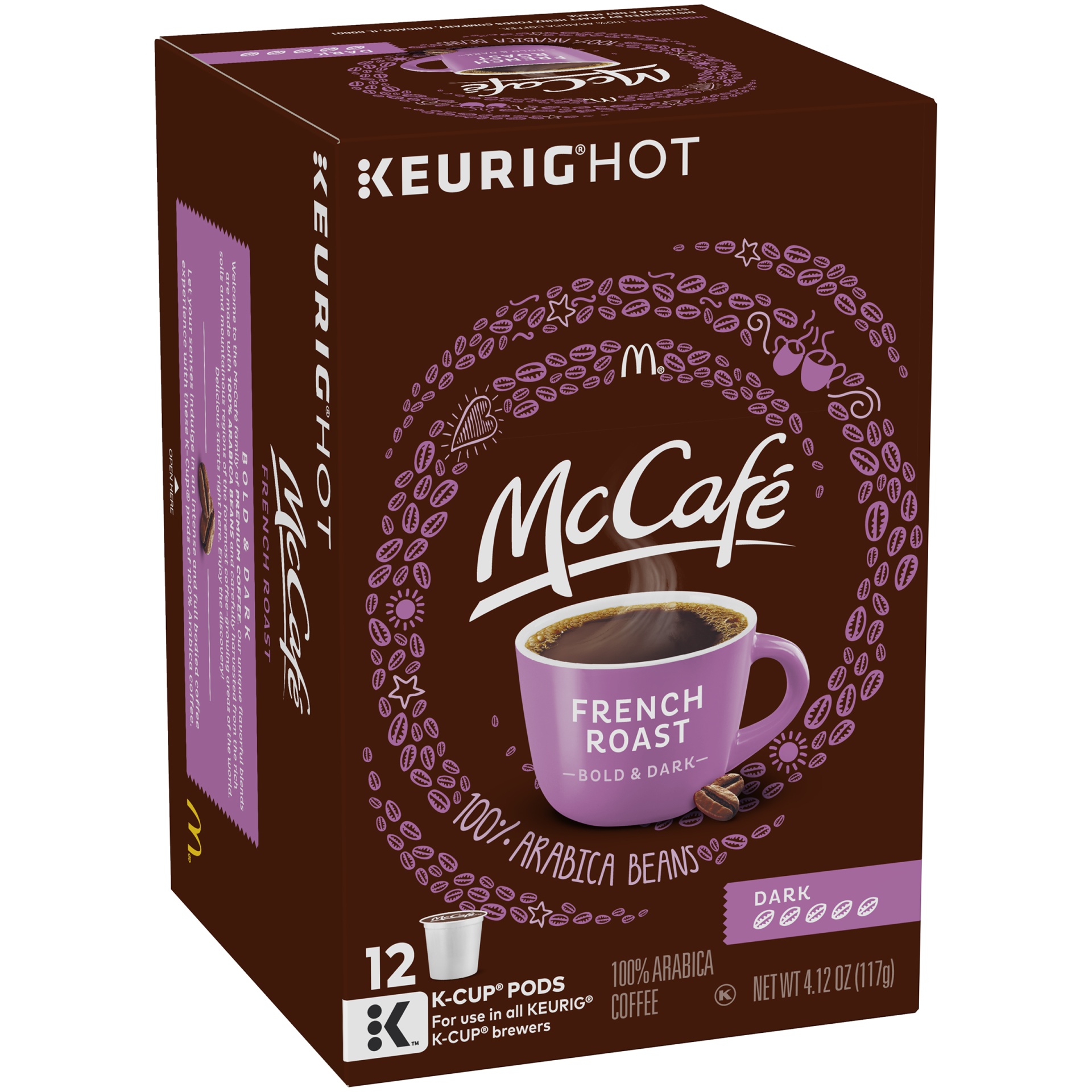 slide 5 of 8, McCafé French Roast, Single Serve Coffee Keurig K-Cup Pods, Dark Roast, 12 Count, 12 ct