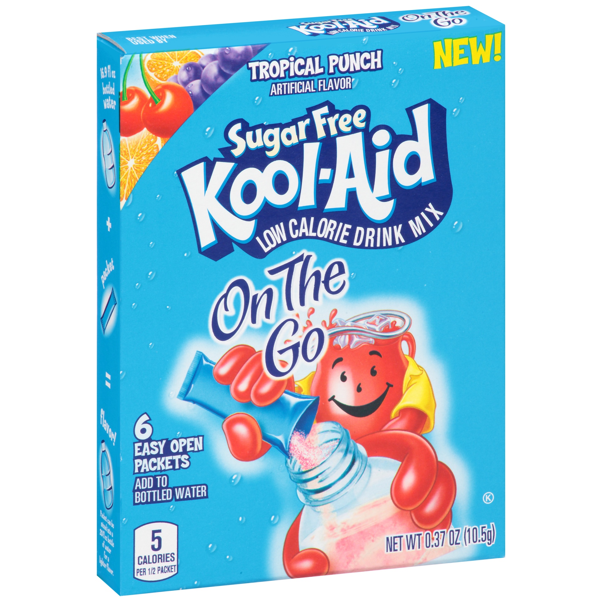 slide 3 of 6, Kool-Aid Sugar Free Tropical Punch Drink Mix - 0.37 oz, 0.37 oz