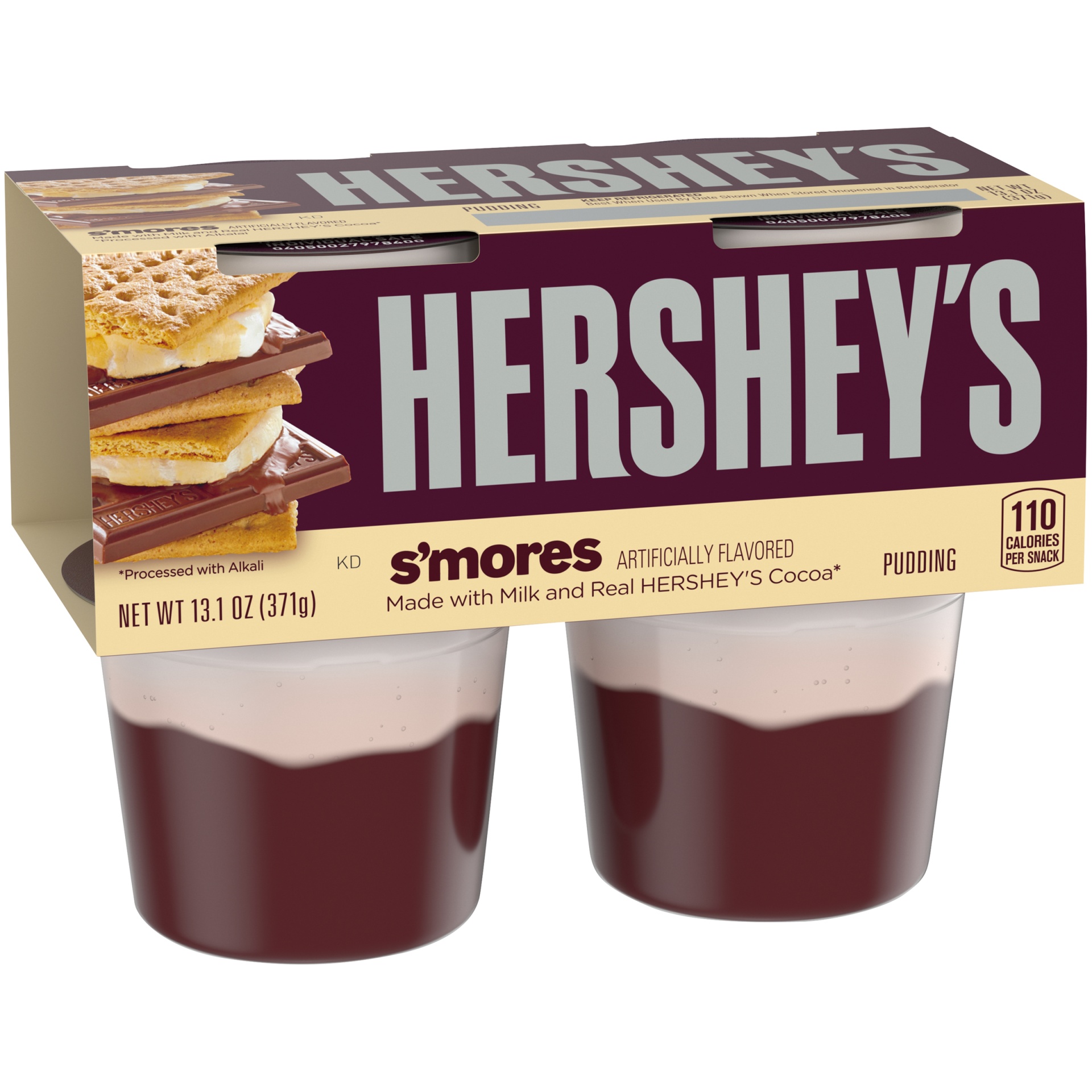 slide 6 of 6, Hershey's S'mores Ready-to-Eat Pudding Cups Snack with Milk & Real Cocoa, 4 ct Cups, 13.1 oz