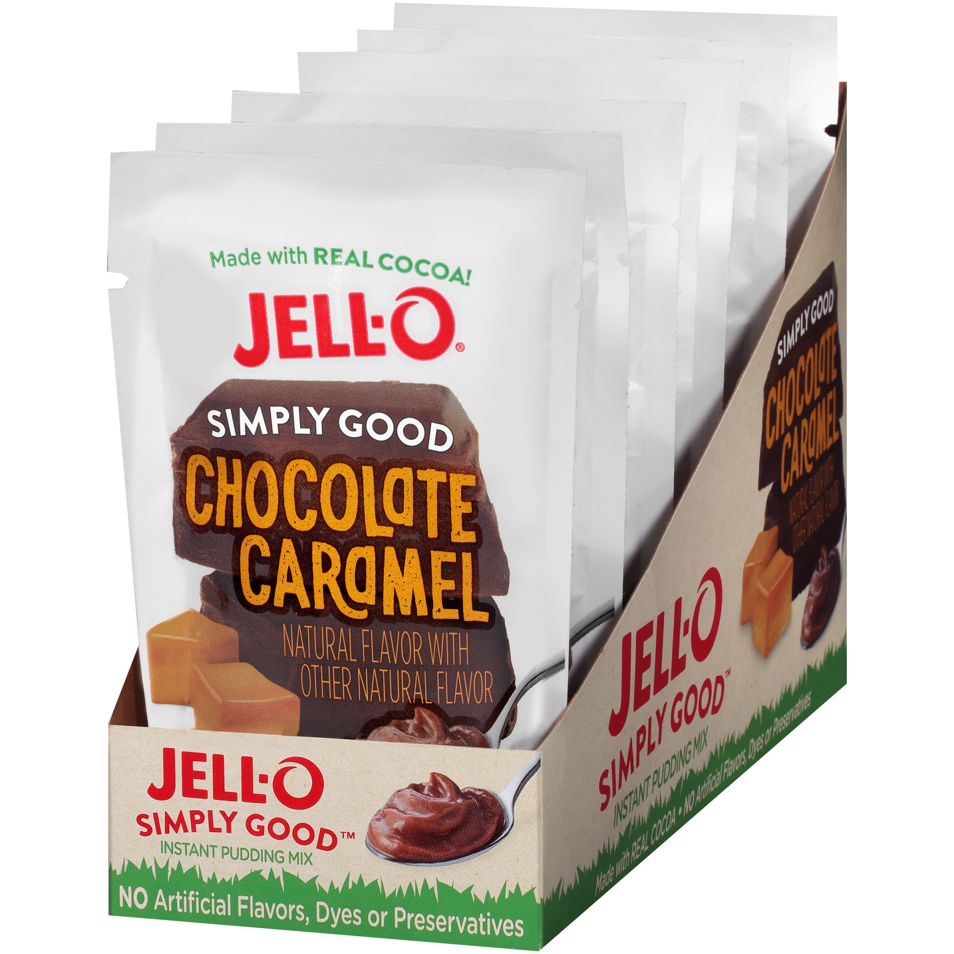 slide 3 of 6, Jell-O Simply Good Chocolate Caramel Pudding, 3.8 oz