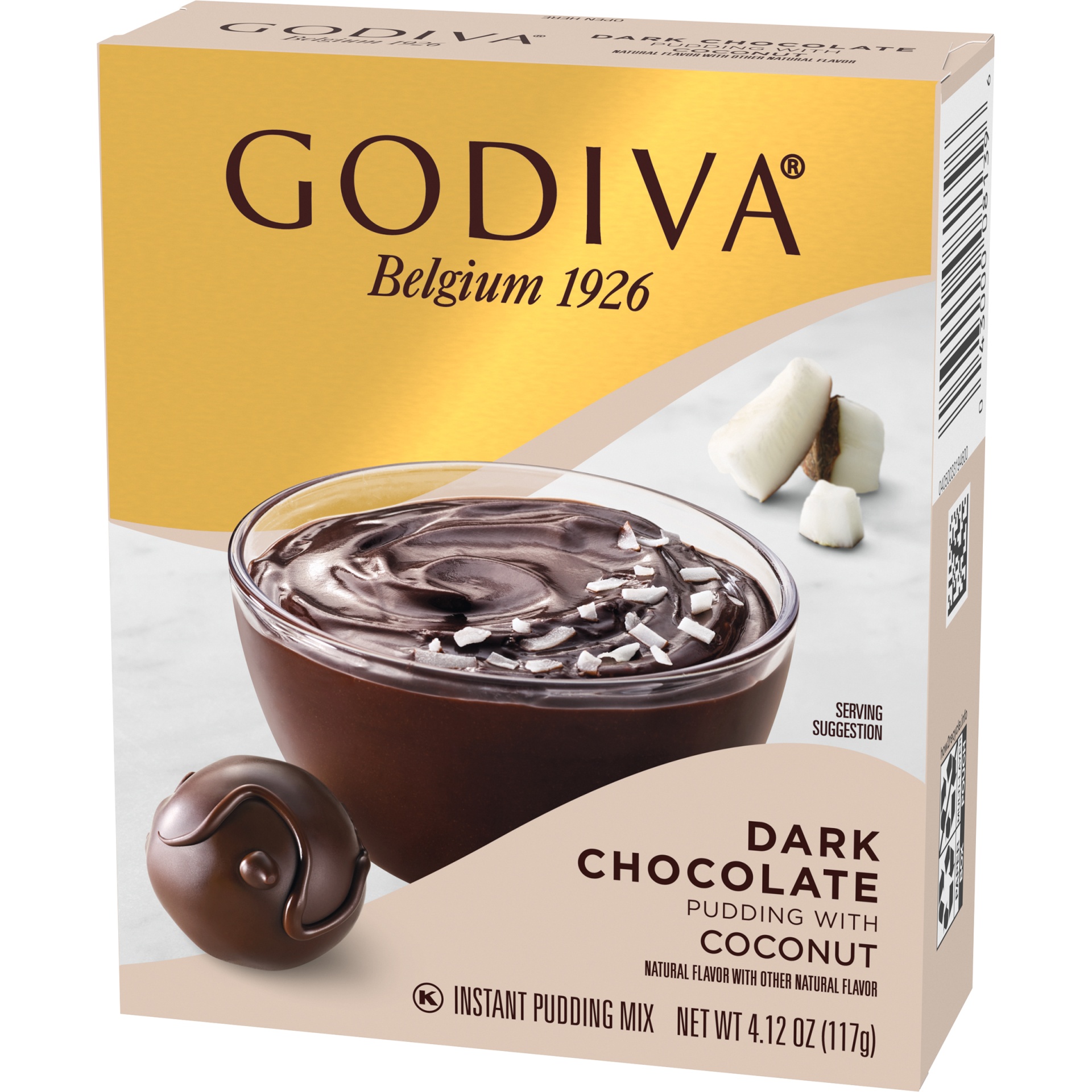 slide 3 of 6, Godiva Dark Chocolate Pudding with Coconut Instant Pudding Mix, 4.12 oz