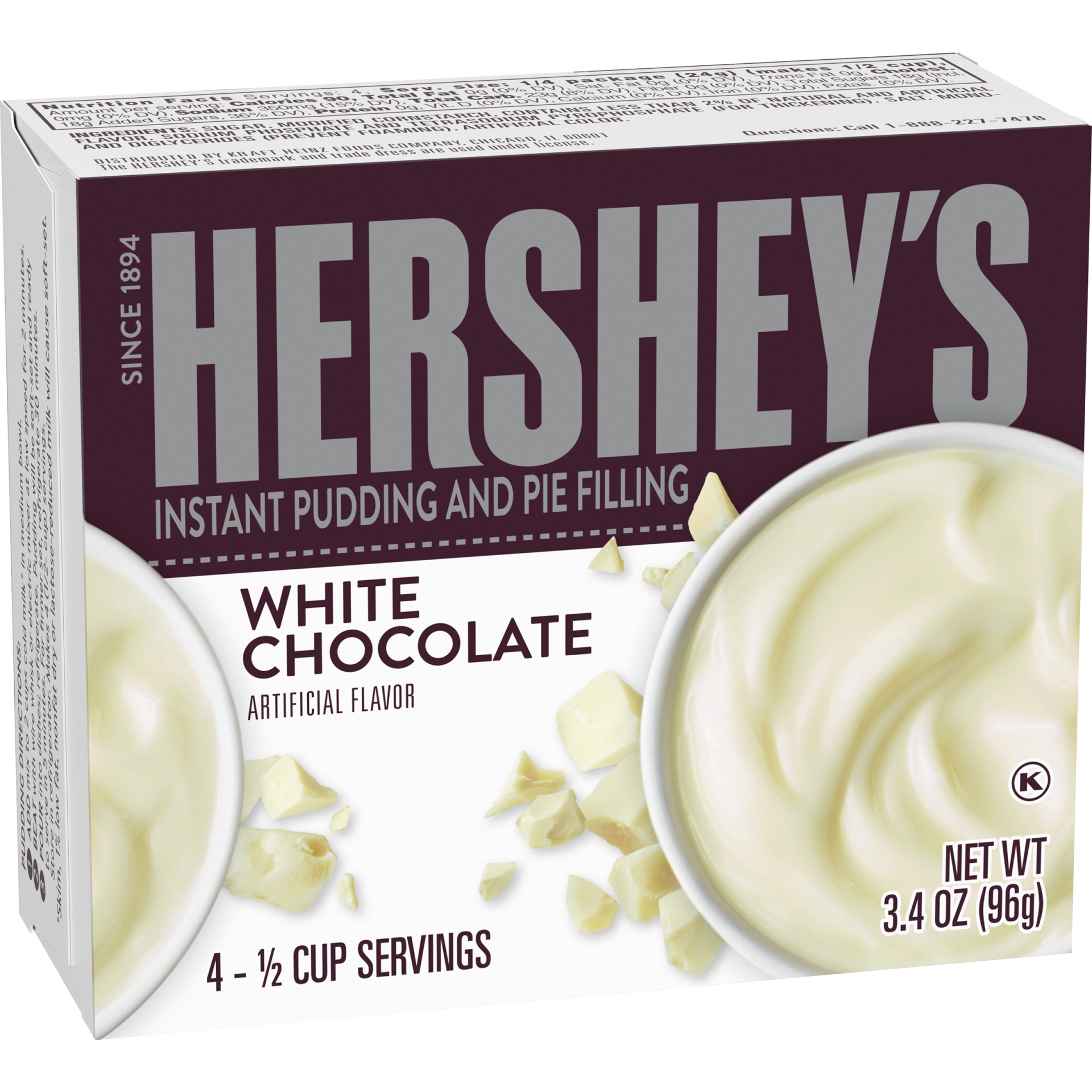 slide 2 of 6, Hershey's White Chocolate Instant Pudding and Pie Filling, 3.4 oz Box, 3.4 oz