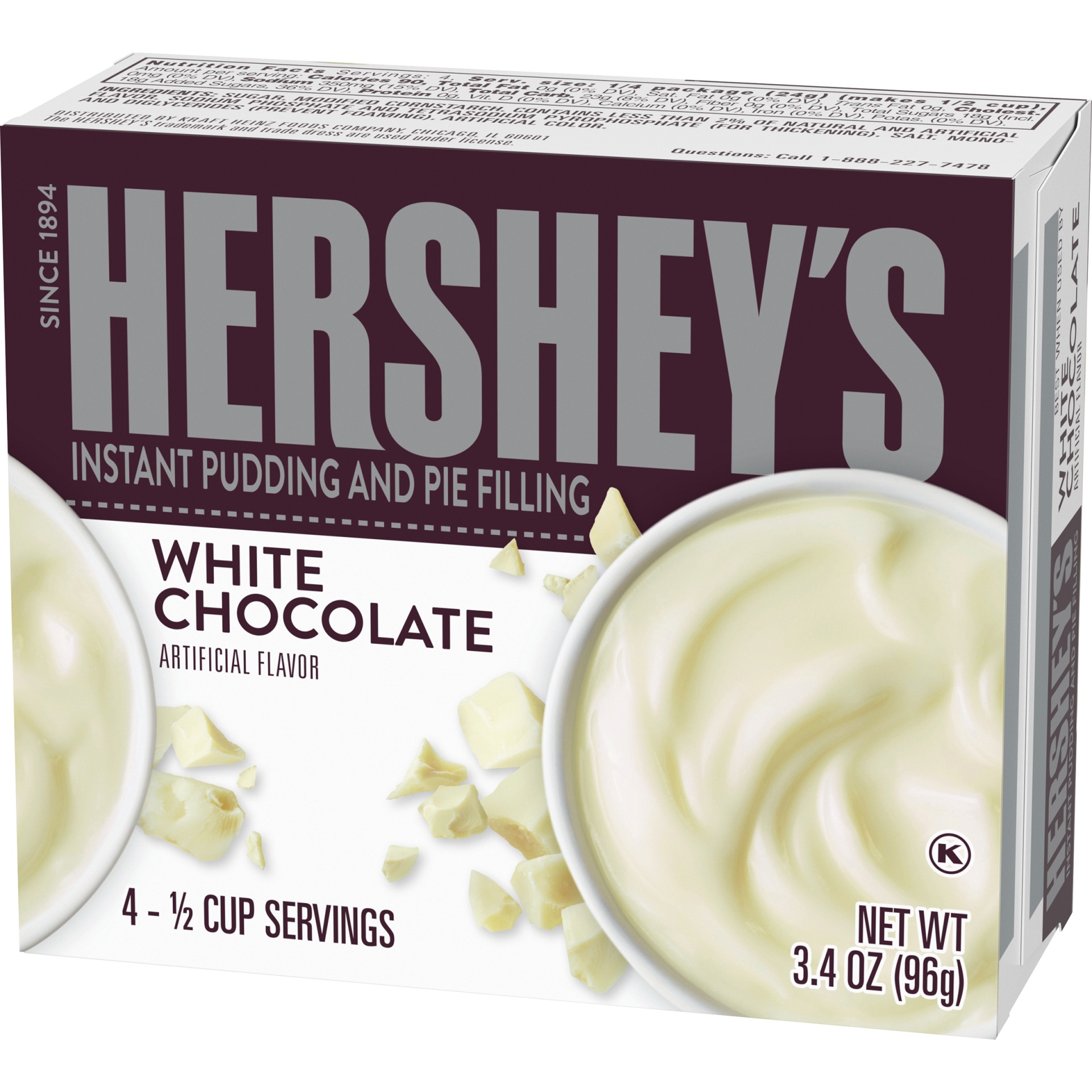 slide 3 of 6, Hershey's White Chocolate Instant Pudding and Pie Filling, 3.4 oz Box, 3.4 oz