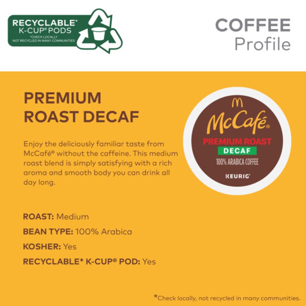 slide 2 of 5, McCafé Premium Roast Decaf Coffee K-Cup Pods, Decaffeinated - 48 ct; 16.6 oz, 48 ct; 16.6 oz