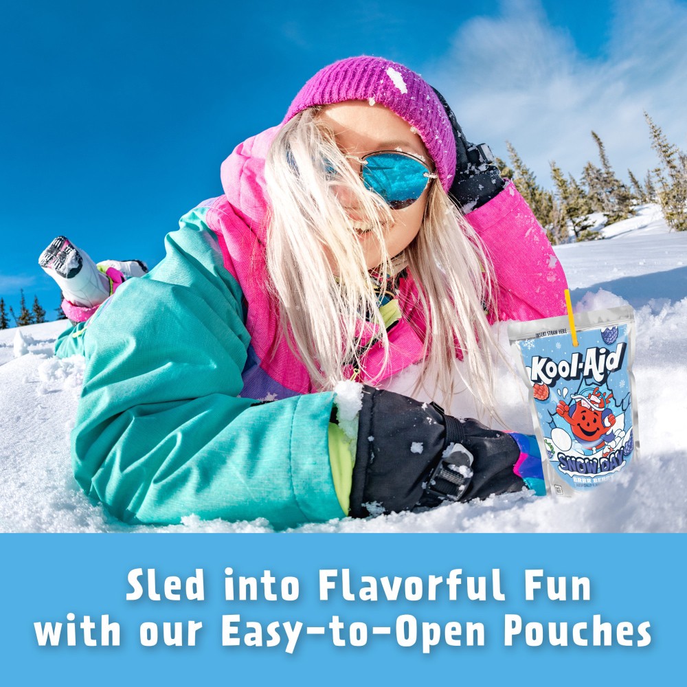 slide 6 of 6, Kool-Aid Snow Day Brrr Berry Artificially Flavored Drink Pouches, 10 ct