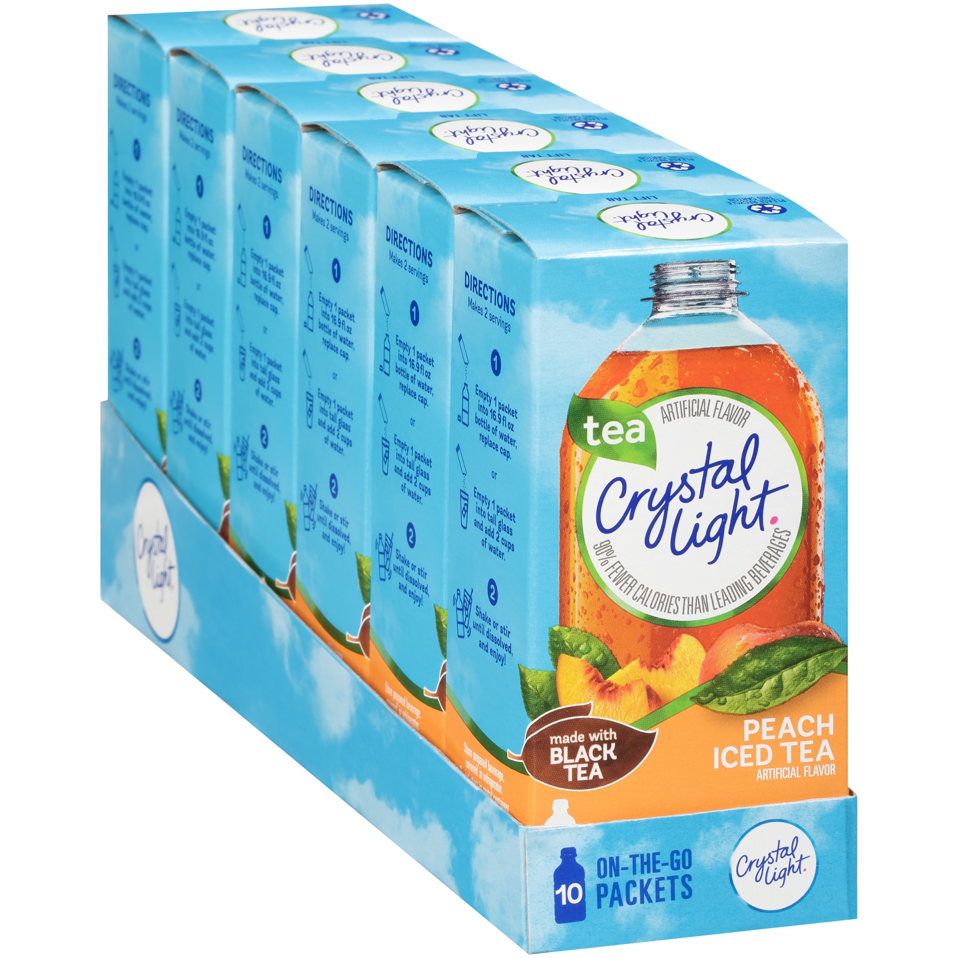 slide 7 of 11, Crystal Light Peach Iced Tea Artificially Flavored Powdered Drink Mix On-the-Go-Packets, 10 ct; 0.07 oz