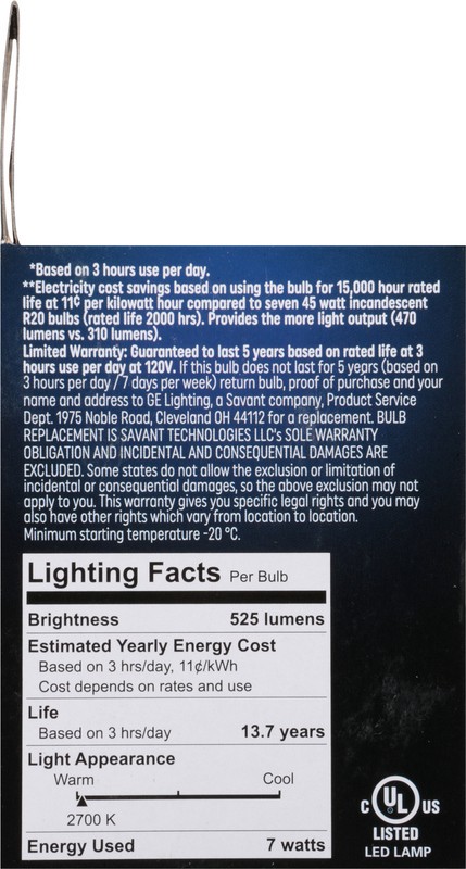 slide 3 of 4, Ge Lighting Light Bulb, Led, Soft White, Indoor, 7 Watts, 1 ct