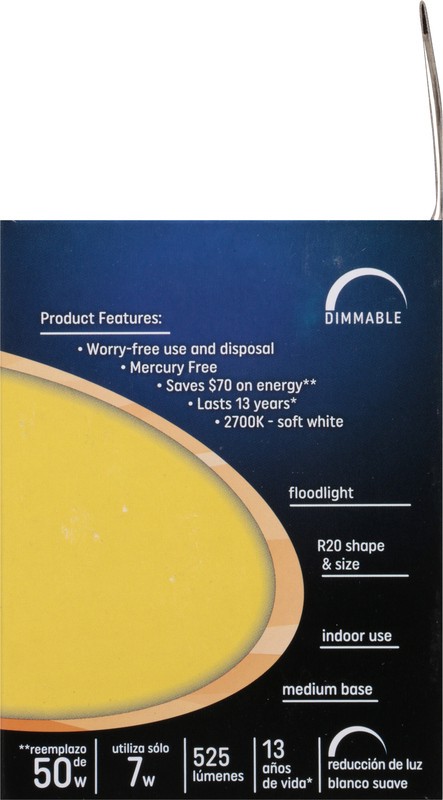 slide 2 of 4, Ge Lighting Light Bulb, Led, Soft White, Indoor, 7 Watts, 1 ct