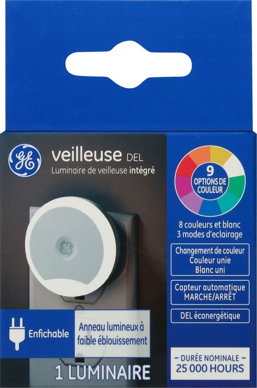 slide 4 of 4, GE LED Integrated Plug-In Low Glare Light Ring Night Light Fixture 1 Each, 1 ct