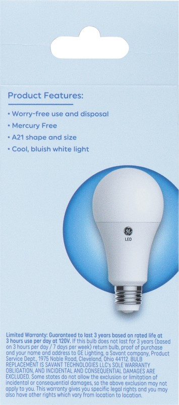 slide 2 of 4, GE Classic Shape 3-Way LED A21 Light Bulb - Each, 1 ct