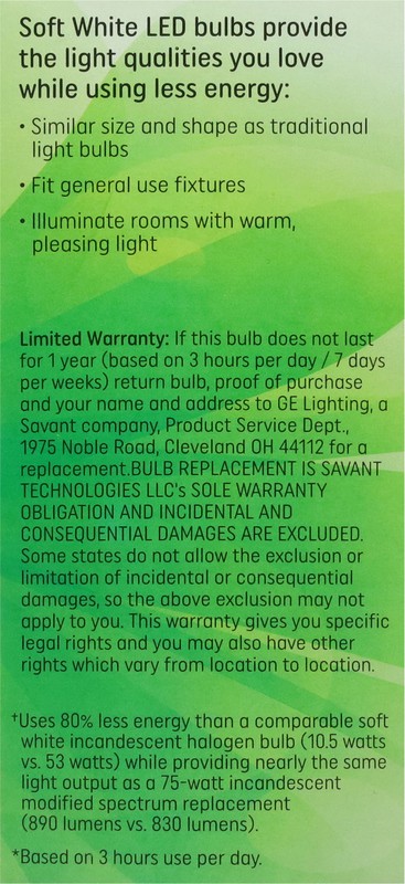 slide 2 of 4, GE 75 Watts Soft White LED Light Bulbs 2 ea, 2 ct